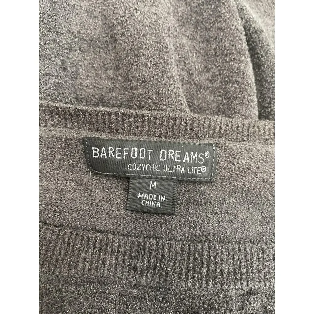 Barefoot Dreams Sweater Pullover Womens M Gray CozyChic Ultra Lite Crew Neck
